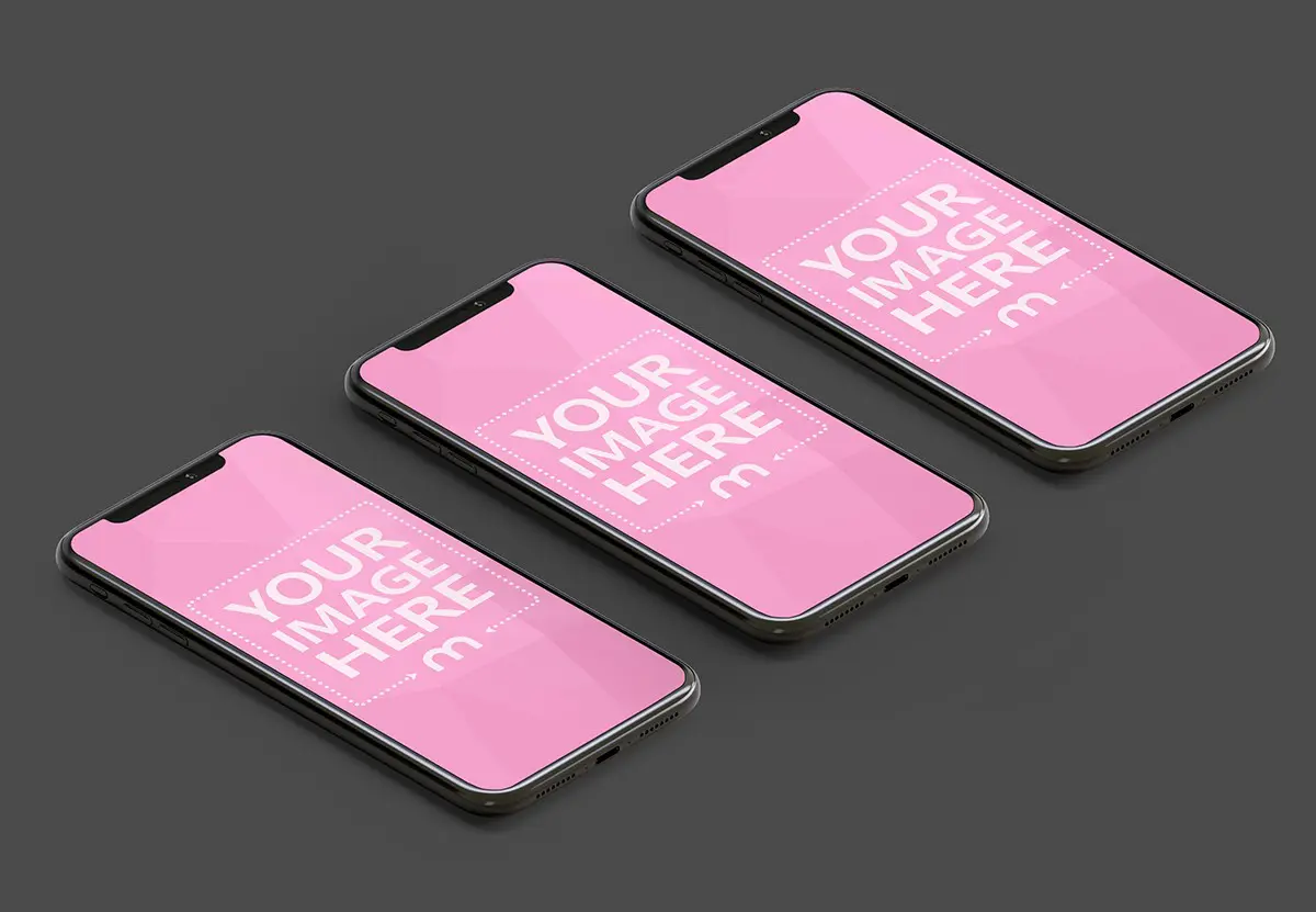 3D iphones free mockup download template PSD