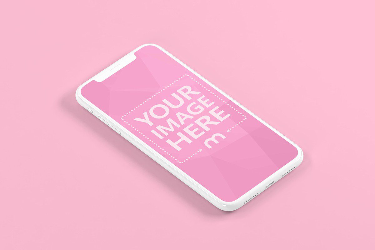 free 3d iphone on ground mockup generator