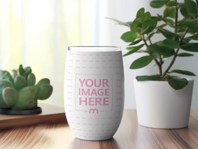 12oz Insulated Wine Tumbler Mockup for Custom Drinkware Designs