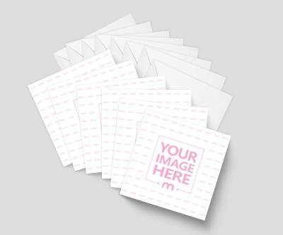 6 Square Greeting Cards Pack Mockup