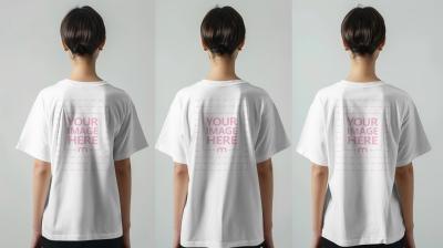 Back View of Multiple T-Shirt Mockup Generator Side by Side