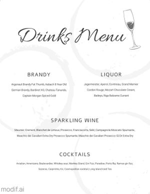 Bar Menu Design Template With Illustration