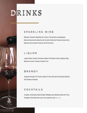 Bar Menu Design Template With Image