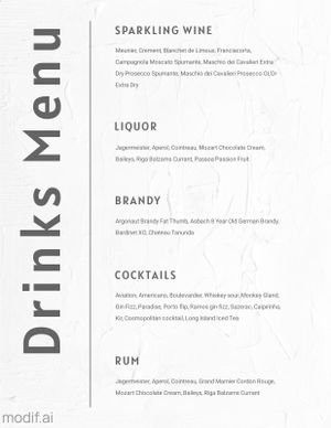 Bar Menu Design Template With Texture