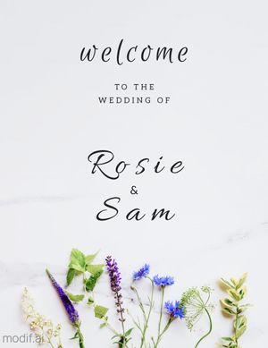 Beautiful Wedding Welcome Sign Design with Gray Background