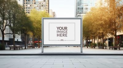 Advertising Frame Mockup in the Middle of the Road