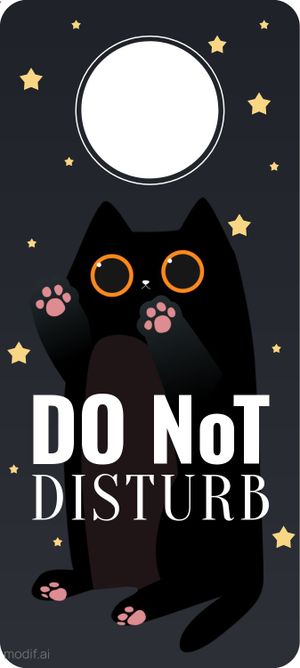 Black Cat Door Hanger Design Template