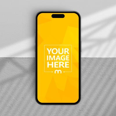 Black iPhone 14 App Screen Mockup Template