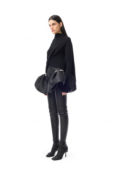 BLACK DRAPED JUMPER IN MERINO KNIT marques almeida