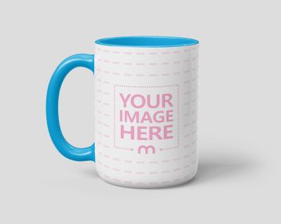 Light Blue Accent 15oz Mug Mockup Template