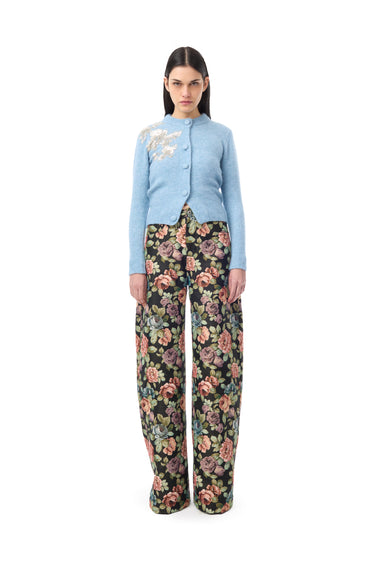 BLUE KNIT CARDIGAN WITH EMBELLISHMENT  marques almeida