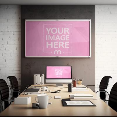 Board on Meeting Room Wall Mockup Generator