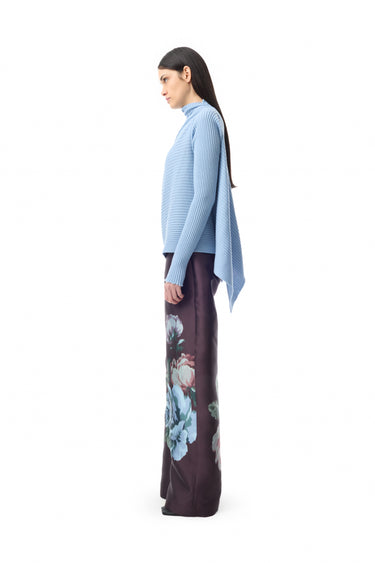 BURGUNDY FLOWER PRINTED BOYFRIEND PANTS marques almeida