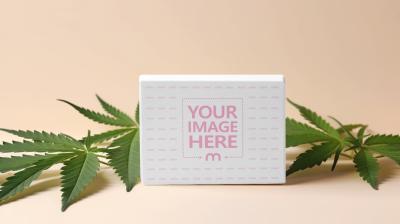 Cannabis Box Label Design Mockup for Product Packaging