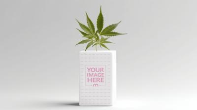 Cannabis Products Box Label Design Mockup in Isolated Background