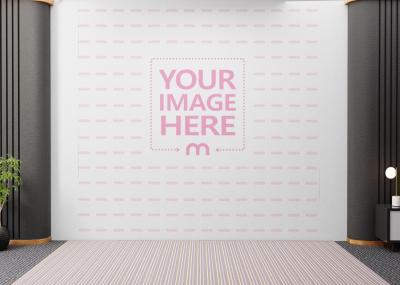 Centered Wall Print Art Mockup With Minimalize Arrangement