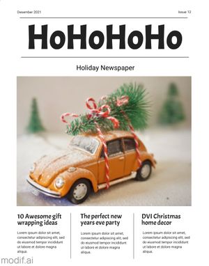 Christmas Newspaper Cover Template