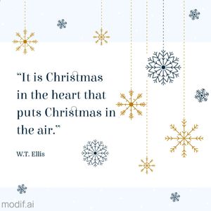 Christmas Quote Template With Snowflakes