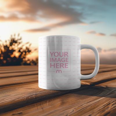 Coffee Mug Mockup Generator with Sunset Background