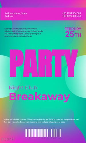 Colorful Party Flyer Design Template 8.5x14