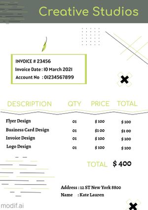 Creative Studios Invoice Design Template