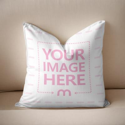 Crumpled Pillow Cover Mockup Generator on Sofa