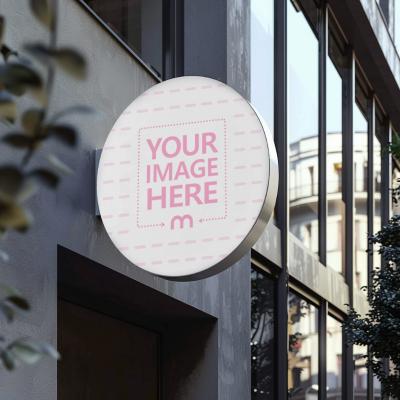 Customizable Round Projecting Sign Mockup