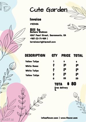 Cute Garden Invoice Template