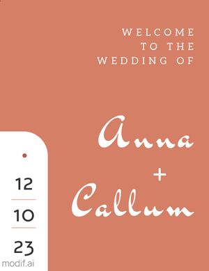 Cute Wedding Welcome Sign Design with Red Background