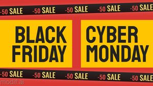 Cyber Monday And Black Friday Banner Template With Two Parts