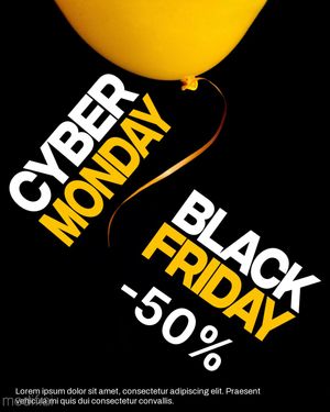 Cyber Monday Banner Template And Black Friday Post