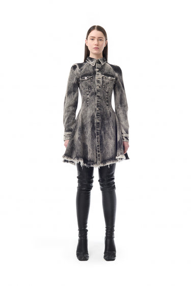 DENIM GREY ACID WASH SHORT SHIRT DRESS marques almeida