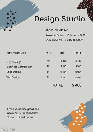 Design Studio Invoice Template