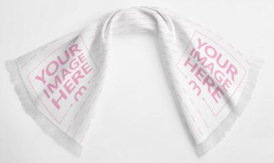 Designer Scarf Mockup with Clean Background for Retail Fashion