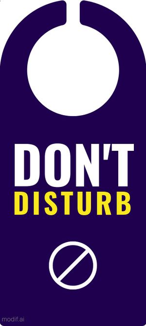 Do Not Disturb Door Hanger Design Template with Dark Blue Background