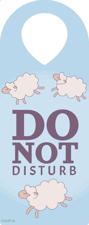 Door Hanger Design Template with Sheep Pattern