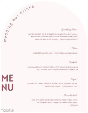 Drink Menu Template With Delicate Background