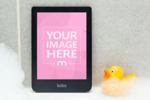 eBook Reader on Bath Tub Mockup 