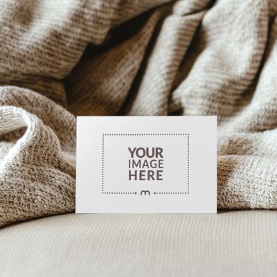 Elegant Business Card Mockup on Textile Background