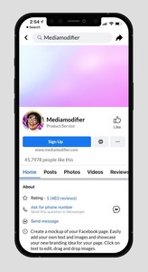 Facebook Page in iPhone Mockup Generator