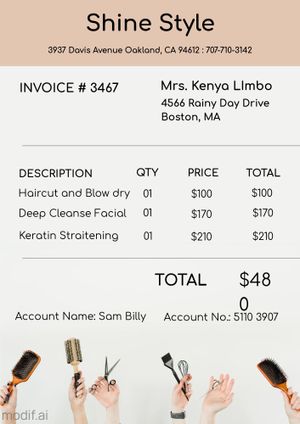 Fashion Business Invoice Template