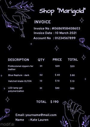 Fashion Shop Invoice Design Template