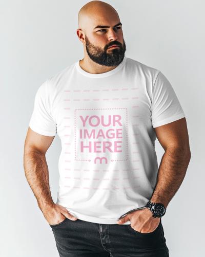 Fit and Muscular Male T-Shirt Mockup for Apparel Display