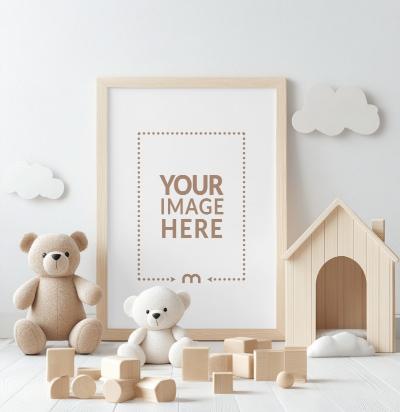 Frame Mockup in a Playful Baby's Room Interior