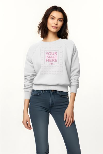 Full Sleeve Sweatshirt Mockup Generator with Young Female Model