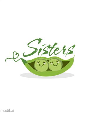 Fun Couple T-Shirt Design Template for Sisters