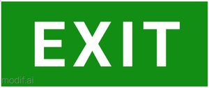 Green Exit Sign Template with the Inscription