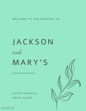 Green Wedding Welcome Sign Design Template