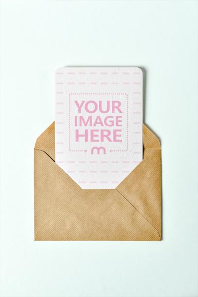 Greeting Card in Envelope Mockup Template