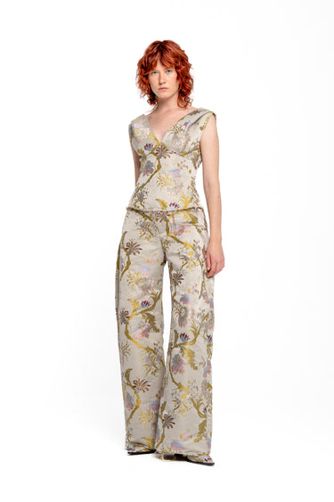 GREY SATIN BROCADE CORSET marques almeida